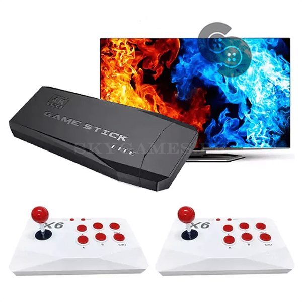 X6 Game Stick 8K Console 64GB with Dual 2.4G Wireless Controllers – 20000+ Games
